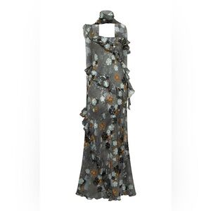 SIEDRÉS Monica Ruffled Devoré Chiffon Maxi Dress